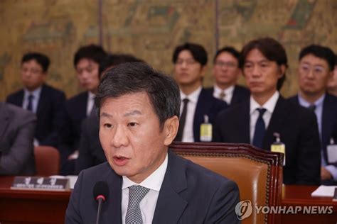 답변하는 정몽규 대한축구협회장 연합뉴스