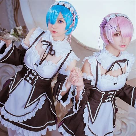 Ram Costume Rezero Life In A Different World From Zero Rem Cosplay Costumes Maid Dress Custom