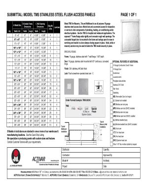 Fillable Online TM TMS Metal Access Panels Submittal By The JL