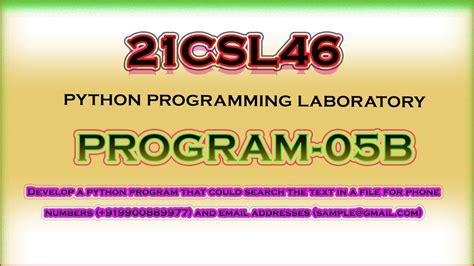 21csl46 Program 05bpython Programming Laboratory Create Program That Could Search Text In A