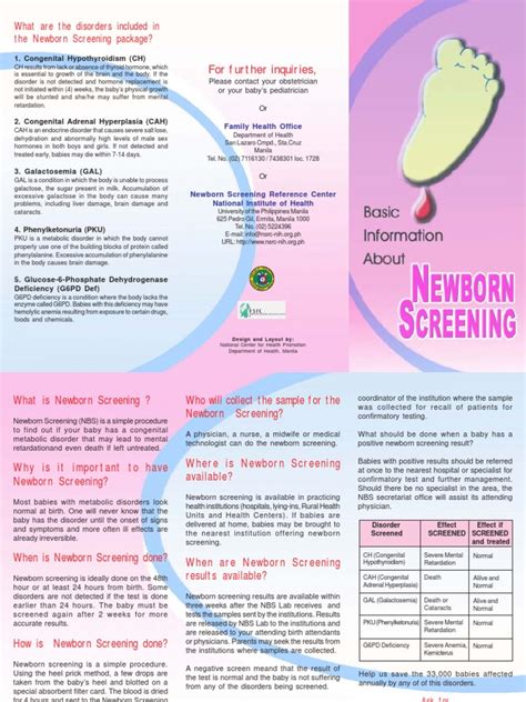 Newborn Screening Brochure Pdf Endocrine Health Sciences