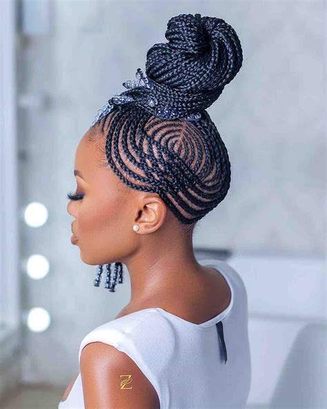 Individual Braids Updo Hairstyles For Black Women