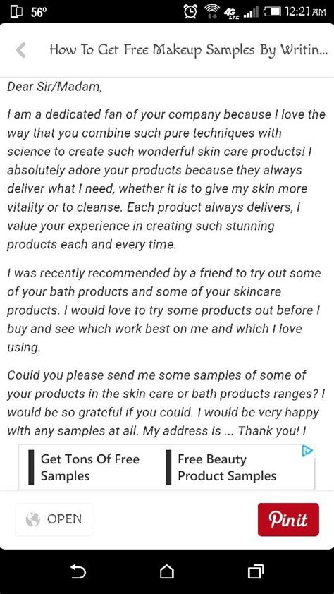 Sample Letter Get Free Makeup Free Makeup Samples Free Makeup