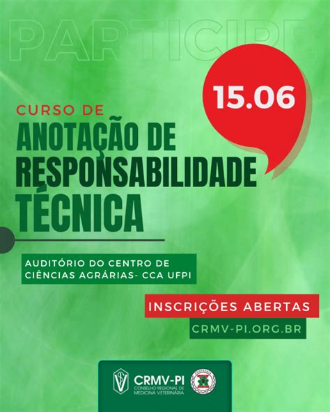 Curso De Anota O De Responsabilidade T Cnica Inscri Es Conselho