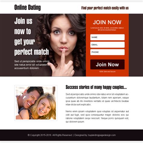 Find Your Perfect Match Dating Ppv Landing Page Design