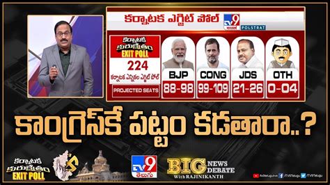 Karnataka Exit Poll Results 2023 కగరస క పటట కడతర TV9