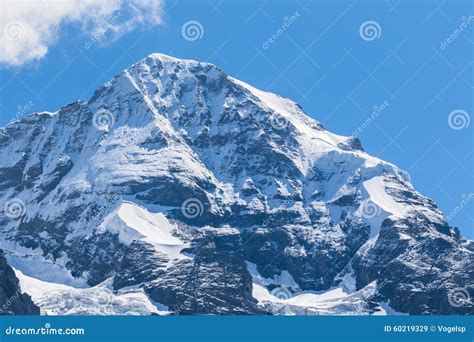 View of the Famous Peak Monch Stock Image - Image of interlaken ...