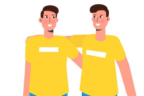 160 Vector Cute Cartoon Twins Brothers And Sisters Stock Illustrations