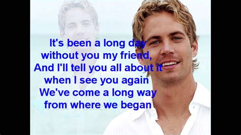 Lirik When I See You Again - When I See You Again No Rap