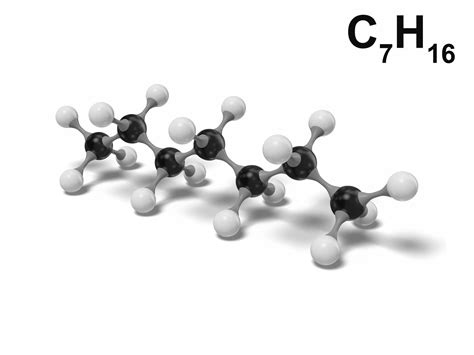 D Heptane Molecule C H Modeled Model Turbosquid