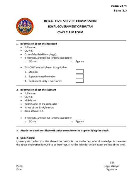 Fillable Online Csws Claim Form Fax Email Print Pdffiller