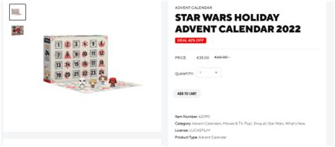 Calendario Adviento Star Wars Por 35