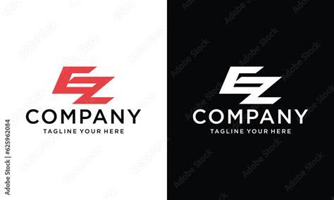 E Z Letter Logo Design Creative Icon Modern Letters Vector Logo On A