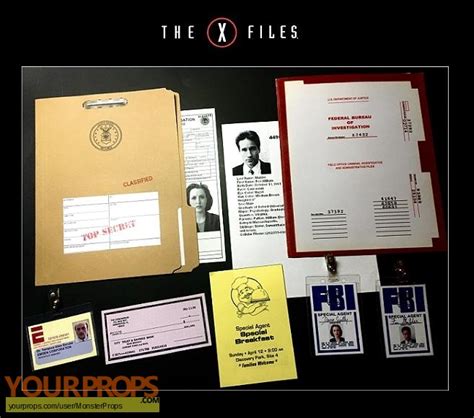 The X Files Prop The Conundrums Check Folders Fbi Id Badges Plus