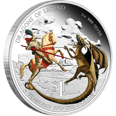 Australia Silver Dragons Of Legend St George And The Dragon 2012 1 Oz