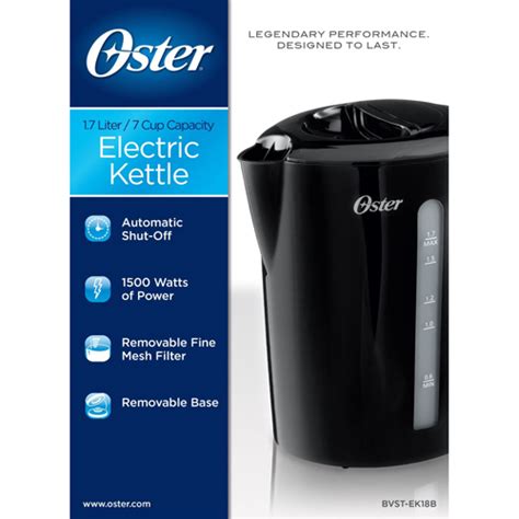 Oster Bvst Ek18b 17 Quart Electric Kettle Black Brandsmart Usa