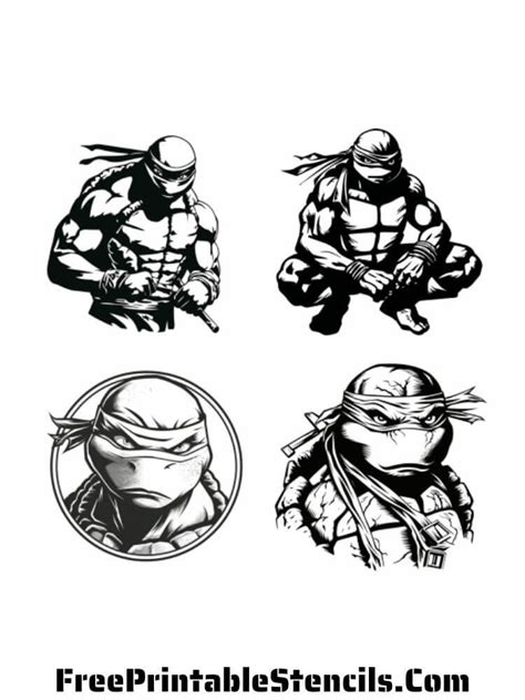 Free Printable Ninja Turtles Stencils and Silhouettes - Free Printable ...