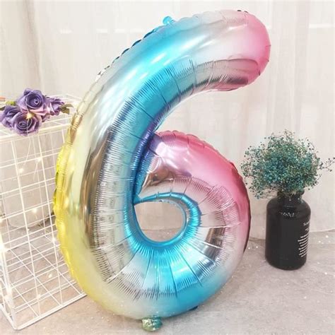 Ballons En Forme De Chiffre 60 Numéro 60 Arc En Ciel 60 Ballons