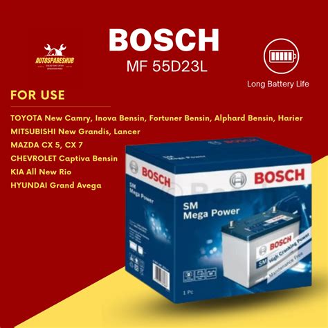 Jual Aki Mobil BOSCH 55D23L MF 60Ah ORIGINAL BOSCH 100 Shopee