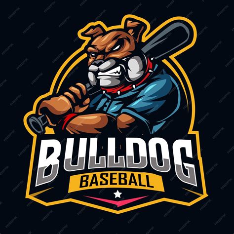 Premium Vector | Bulldog baseball mascot logo gaming illustration