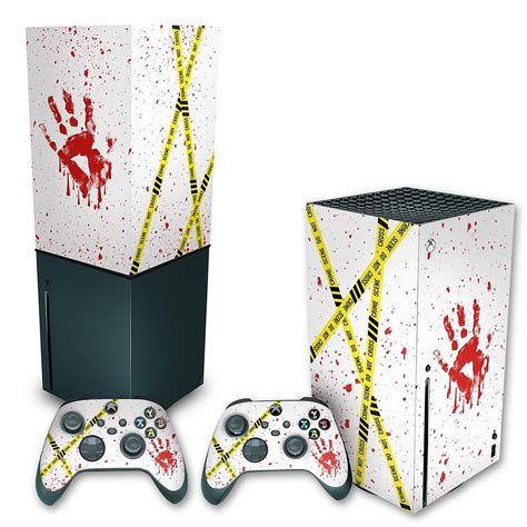 Kit Xbox Series X Skin E Capa Anti Poeira Cena De Crime Scene Pop