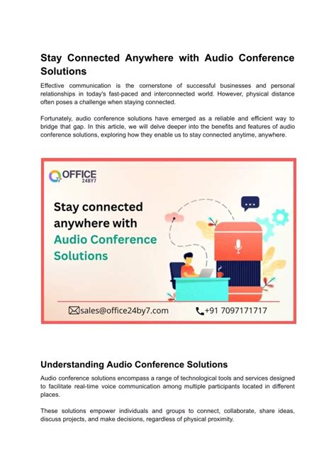 Ppt Stay Connected Anywhere With Audio Conference Solutions