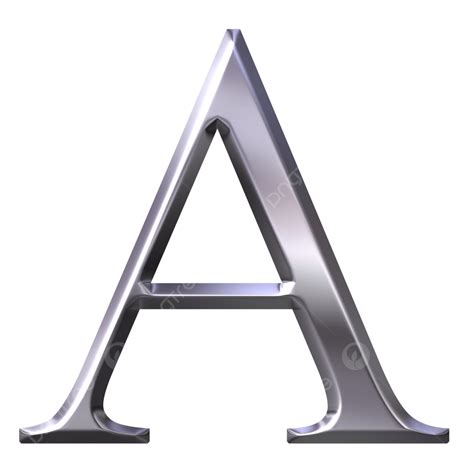 3d Silver Greek Letter Alpha Stylish Reflection Character Silver Png