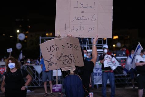 Thousands Of Israelis Protest Against Annexation In Tel Aviv Middle