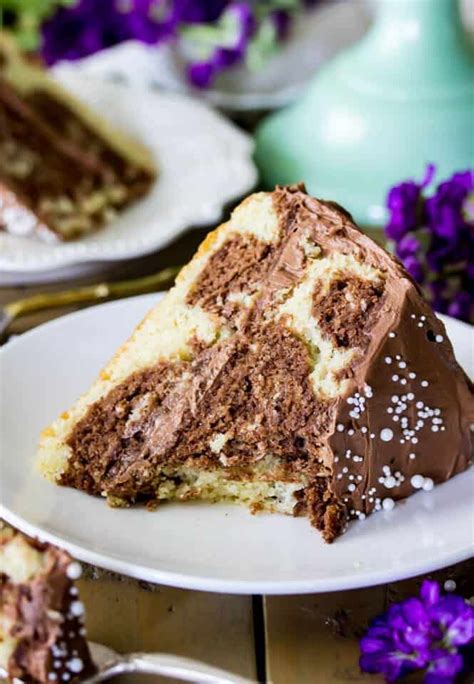 Soft Fluffy Moist Marble Cake Made With Vanilla And Chocolate Cake Swirled Together This