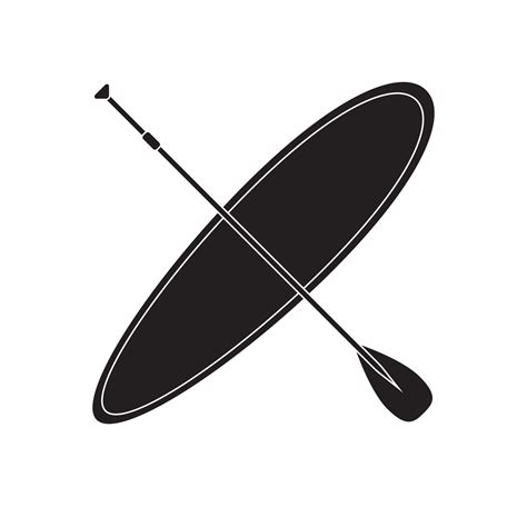 Vector Black Sup Stand Up And Paddle Surf Board Vector Art At