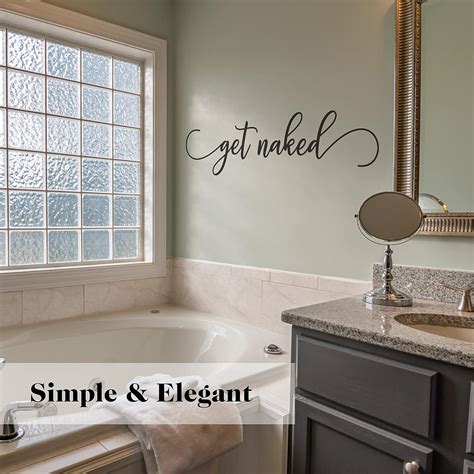 Get Naked Calcomanía divertida de pared de baño para decoración del hogar cuarto de baño cita