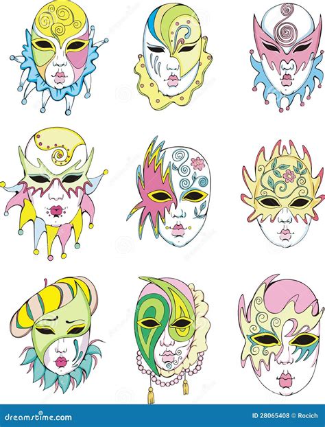 Mujeres En Las M Scaras Venecianas Del Carnaval Ilustraci N Del Vector