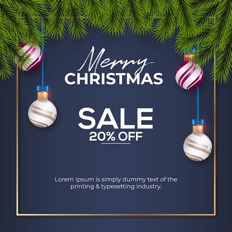 Premium Vector Christmas Social Media Post With Christmas Ball