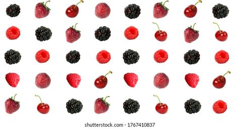 Set Berries Isolated On White Background Stock Photo 1091676152