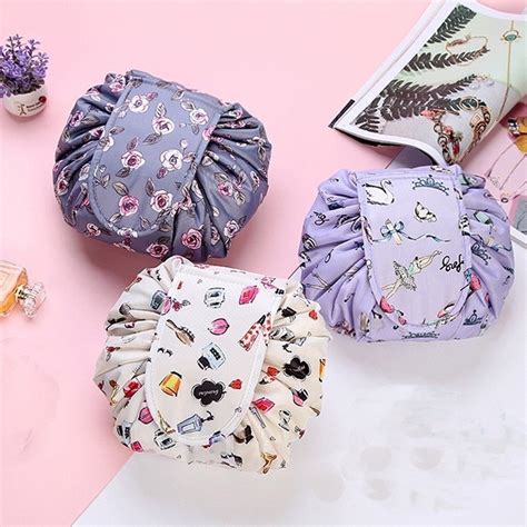 Cap Shop Women Drawstring Travel Cosmetic Bag Makeup Bag Organizer Make