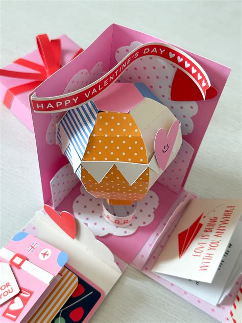 Hot Air Balloon Exploding Gift Box Printable Template For DIY Project