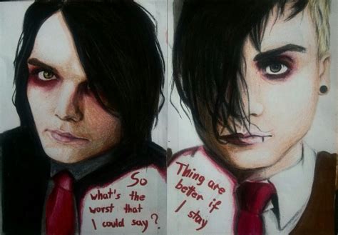 My Chemical Romance Helena Pencil Drawing Art Gerard Way And Frank