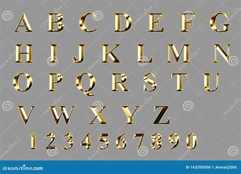 Gold Metal Letters Alphabet Stock Photos Free Royalty Free