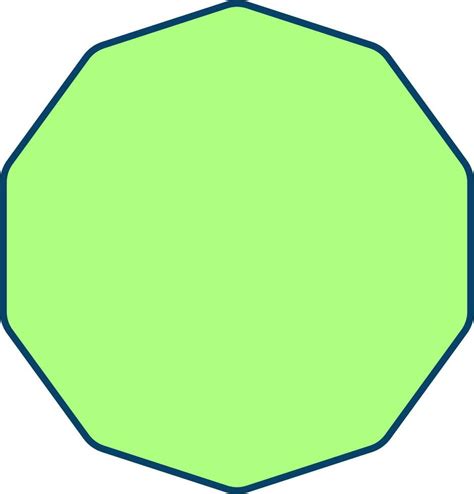 isolated decagon icon  symbol  green color  vector art