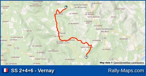 SS 2 4 6 Vernay stage map Rallye Régional du Brionnais 2022 Coupe