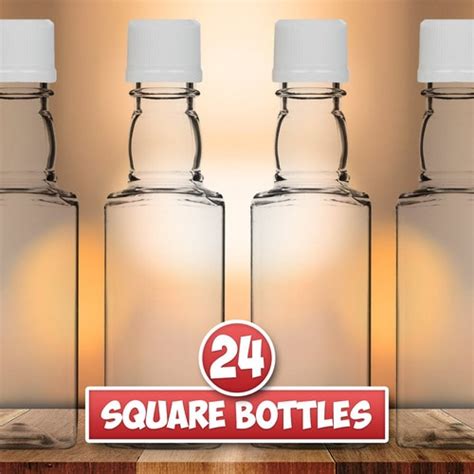 24 Square Mini Liquor Bottles 50ml Small Empty Plastic Mini Etsy