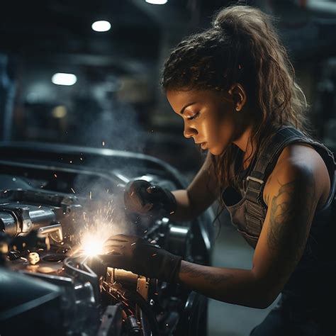 Premium Ai Image Breaking Stereotypes Women Thriving As Mechanics