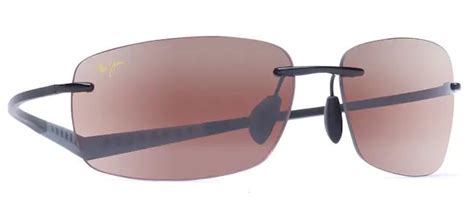 Fake Maui Jim Kumu Sunglasses Gloss Black Frame Maui Rose Lens Knockoff Maui Jim Sunglasses