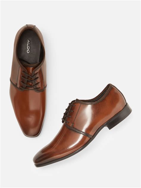 Buy Aldo Men Brown Solid Leather Formal Derbys Formal Shoes For Men 11693748 Myntra