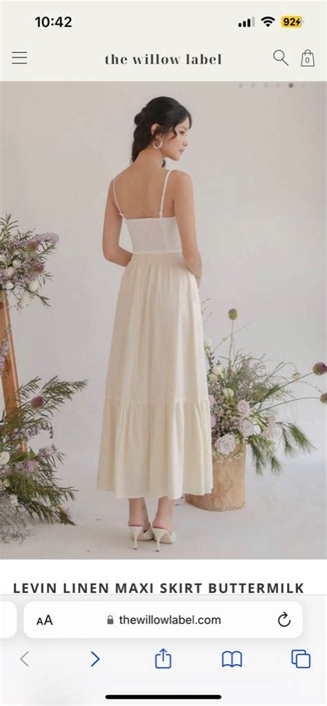 The Willow Label Levin Linen Maxi Skirt In Buttermilk Women S Fashion