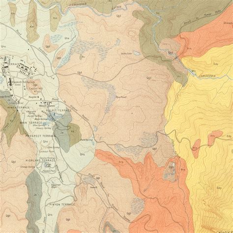 Vintage Map of Mammoth Hot Springs 1904 by Ted's Vintage Art