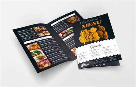 Bifold Food Menu Brochure Flyer Template Restaurant Menu Templates