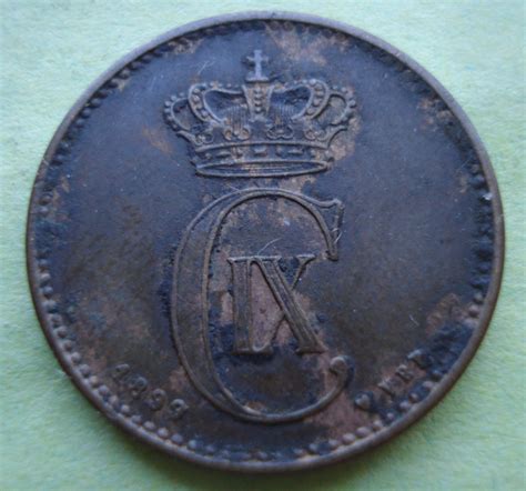 2 Ore 1899 Christian Ix 1863 1906 Denmark Coin 40916