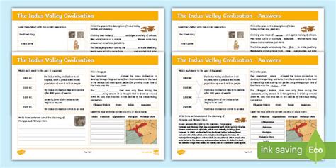 Ks Revision Activity Mat Indus Valley Civilisation