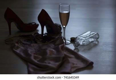 Sexy Lingerie High Heels Glass Wine Stock Photo 741645349 Shutterstock